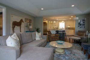 Family Room Remodel with Tray Ceiling