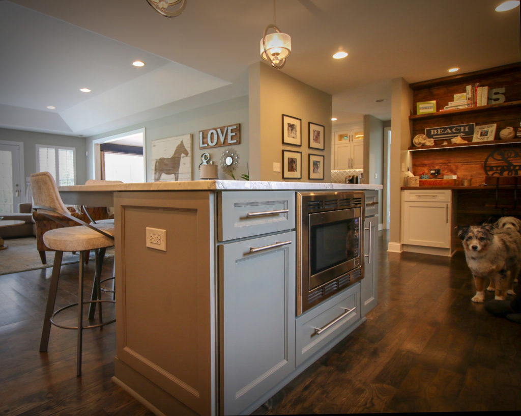 Custom Kitchen Island with Microwave