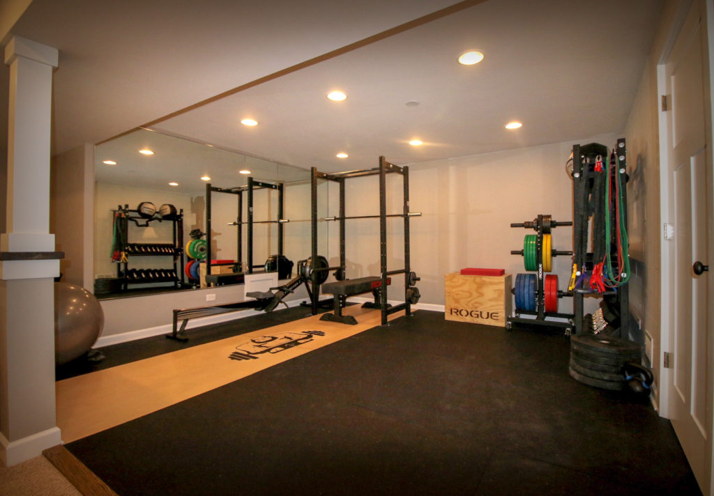 Home Gym inside Basement Remodel