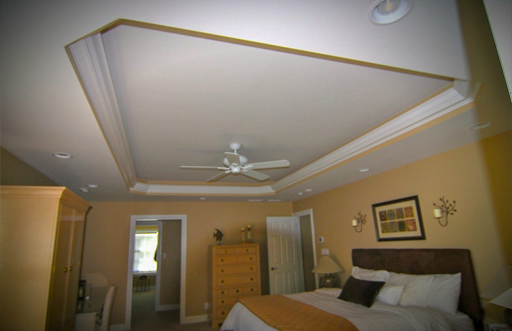 Remodeled Bedroom with Elaborate Tray Ceiling