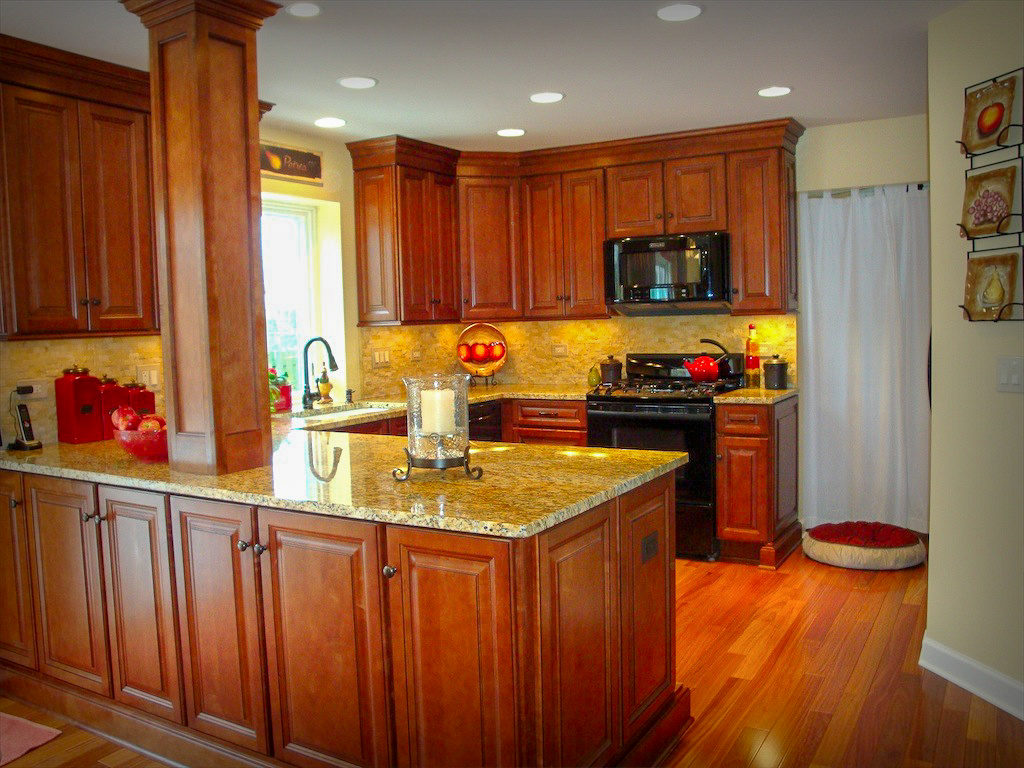 Kitchen Update with Custom Stone Backsplash