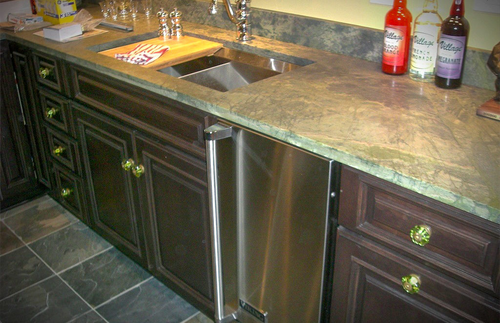 Basement Bar with stone countertop